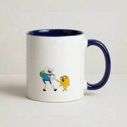 Jake The Dog And Finn The Human Coffee Navy Blue Mug