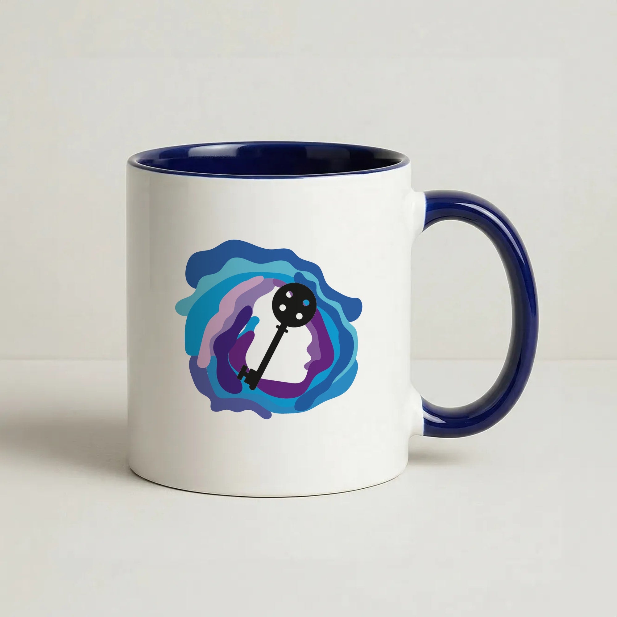 Coraline Key Coffee Navy Blue Mug