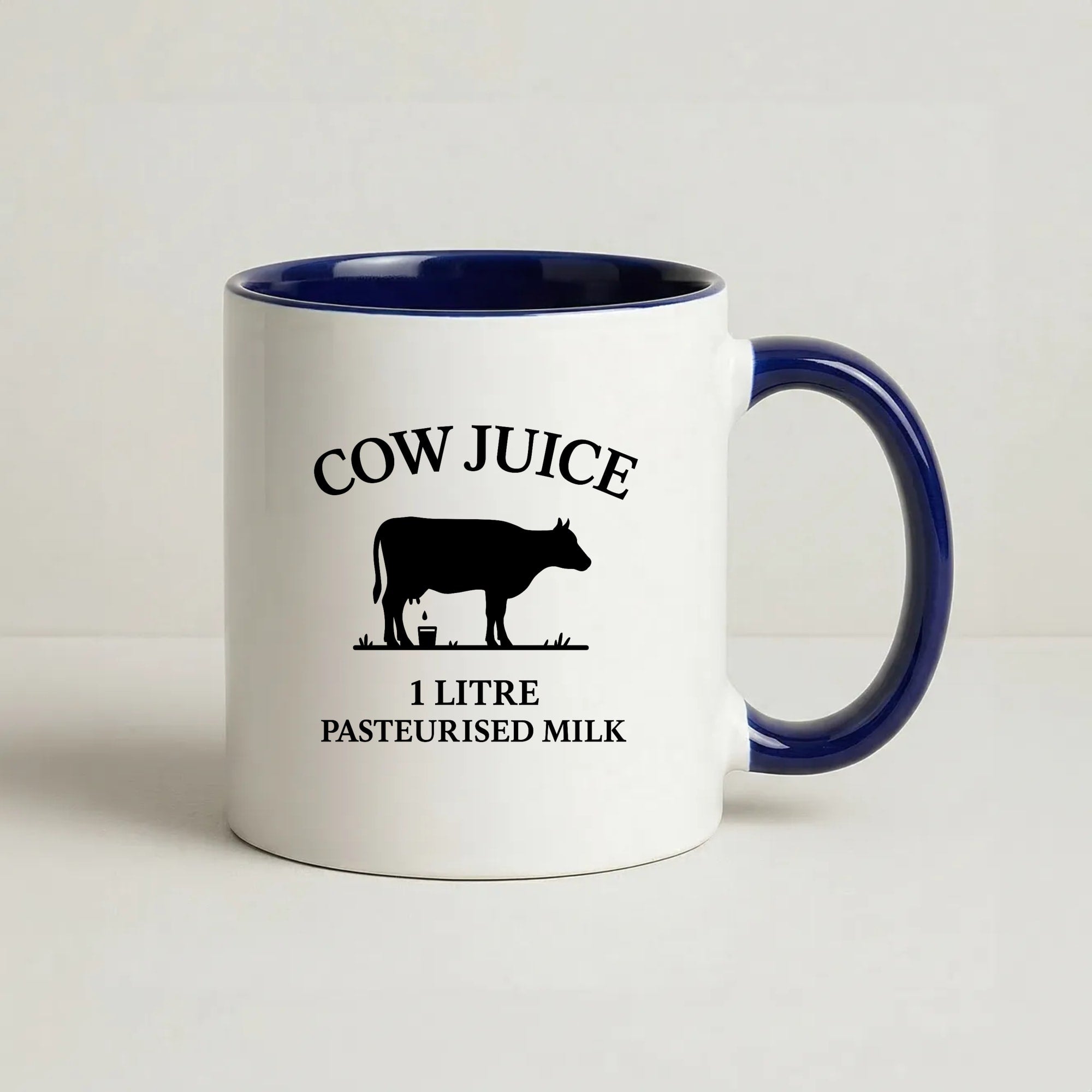 Cow Juice Coffee Navy Blue Mug