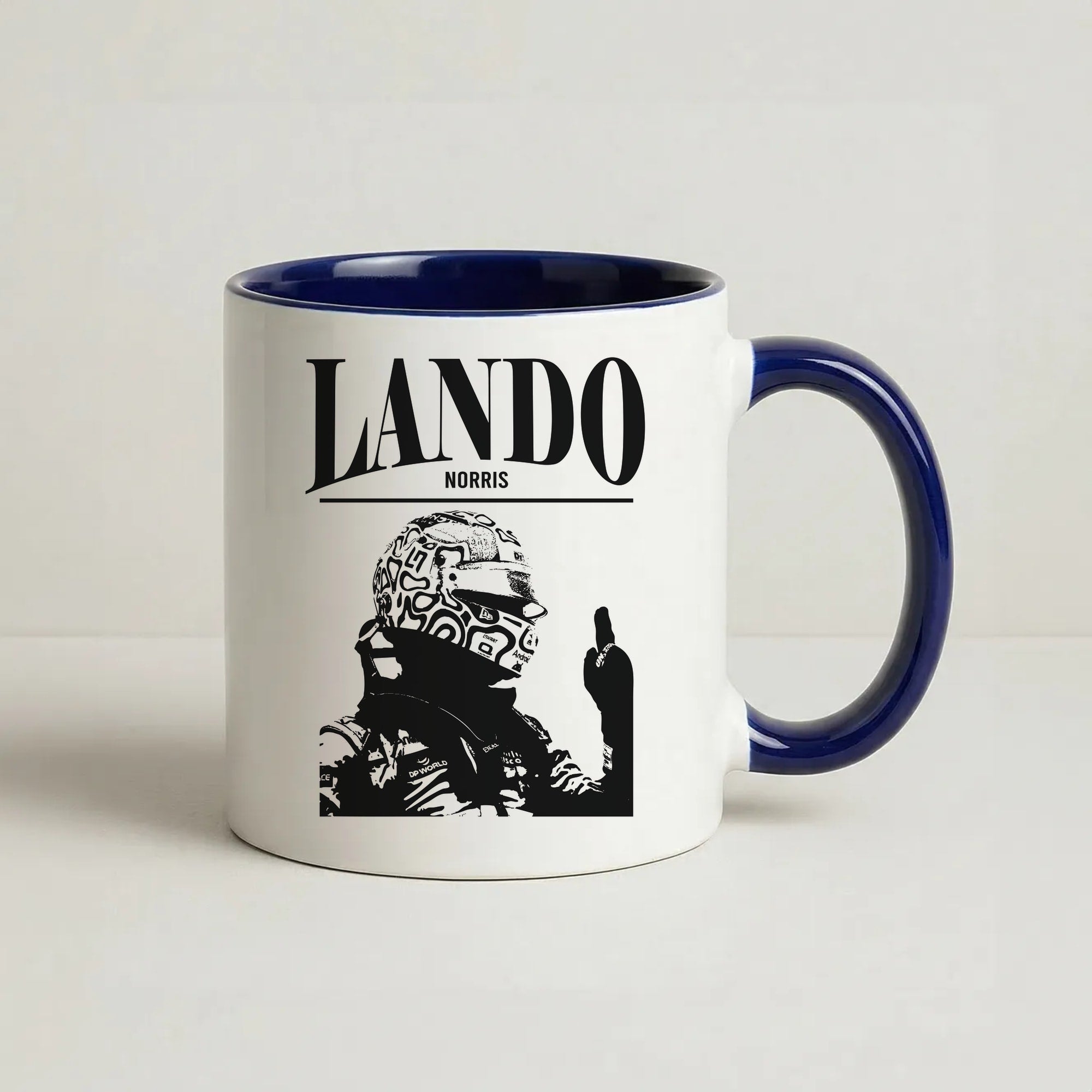 Lando Black And Green  Coffee Navy Blue Mug
