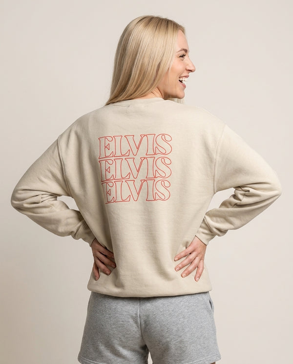 Layered Sweatshirt — Sand Back, worn