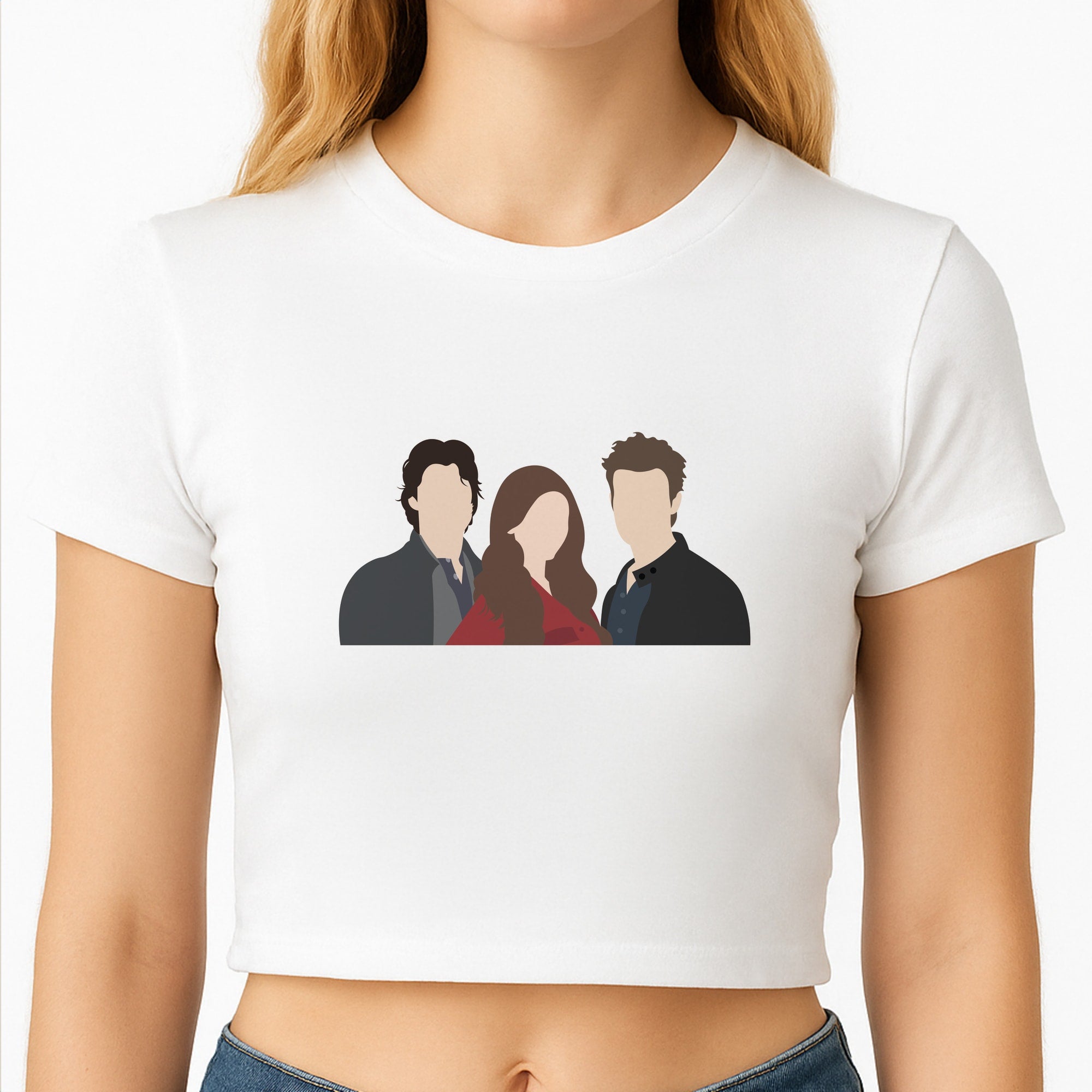 Elena, Damon And Stefan - VD Crop Top