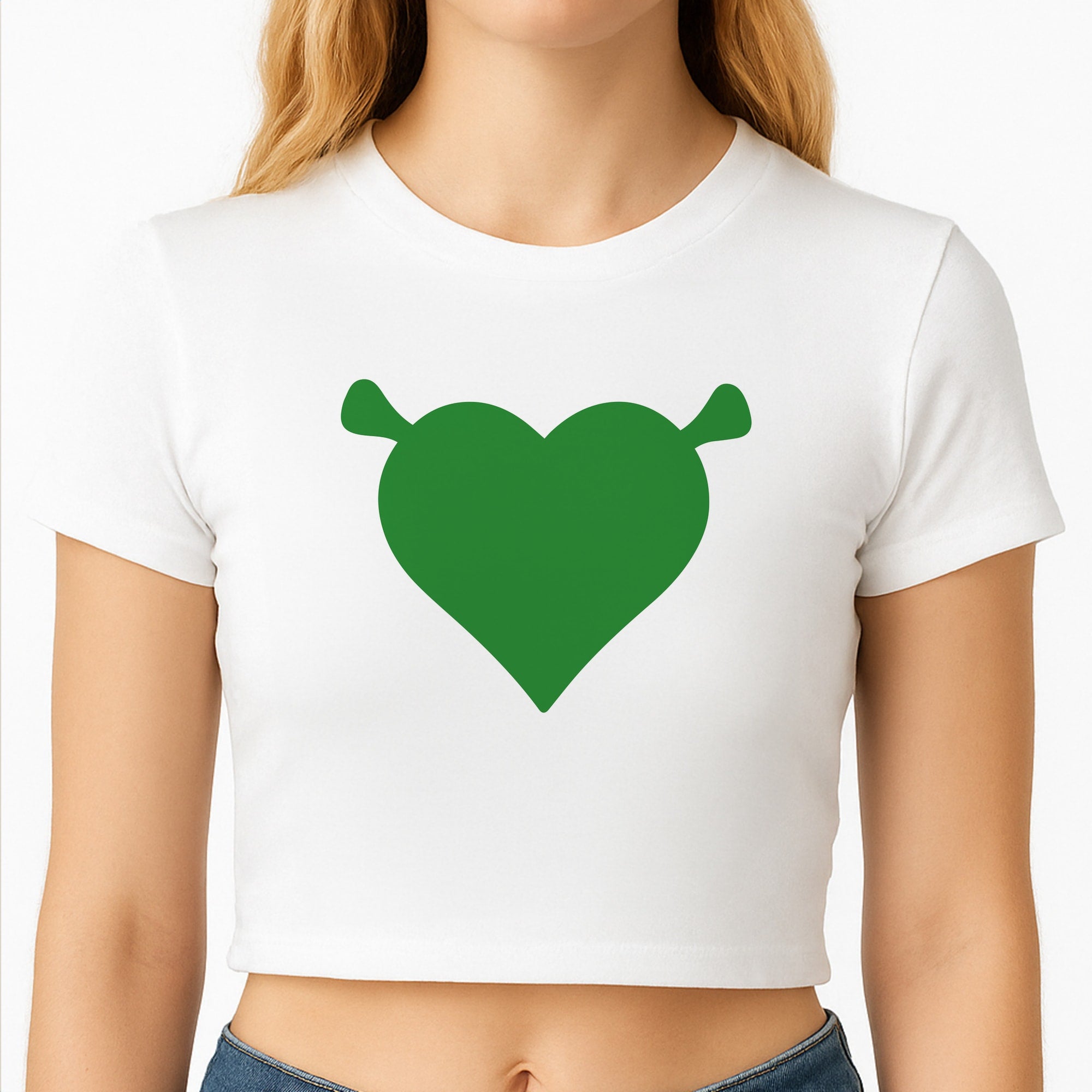 Green Ogre Heart Crop Top