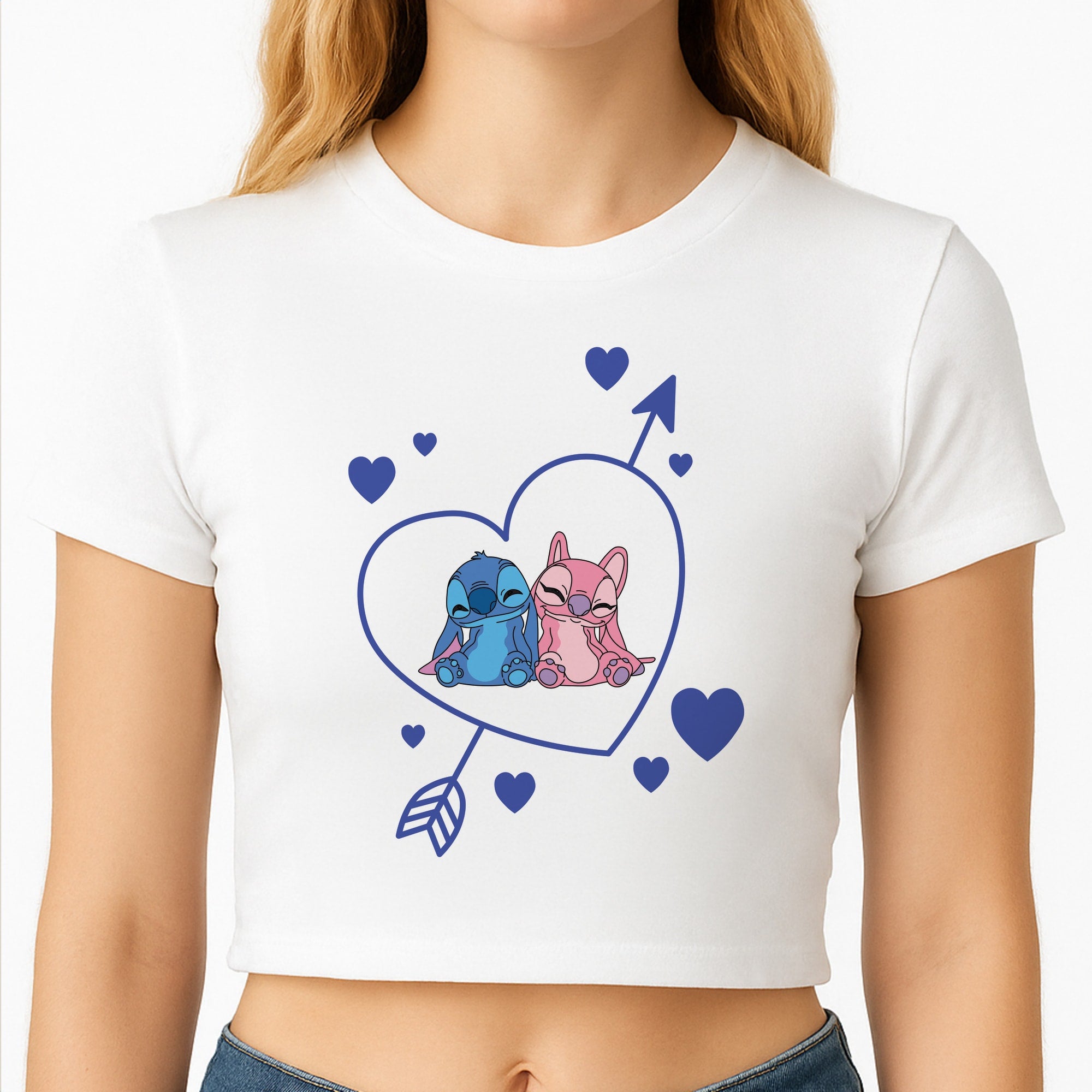 Arrow Heart - Pink Alien Crop Top