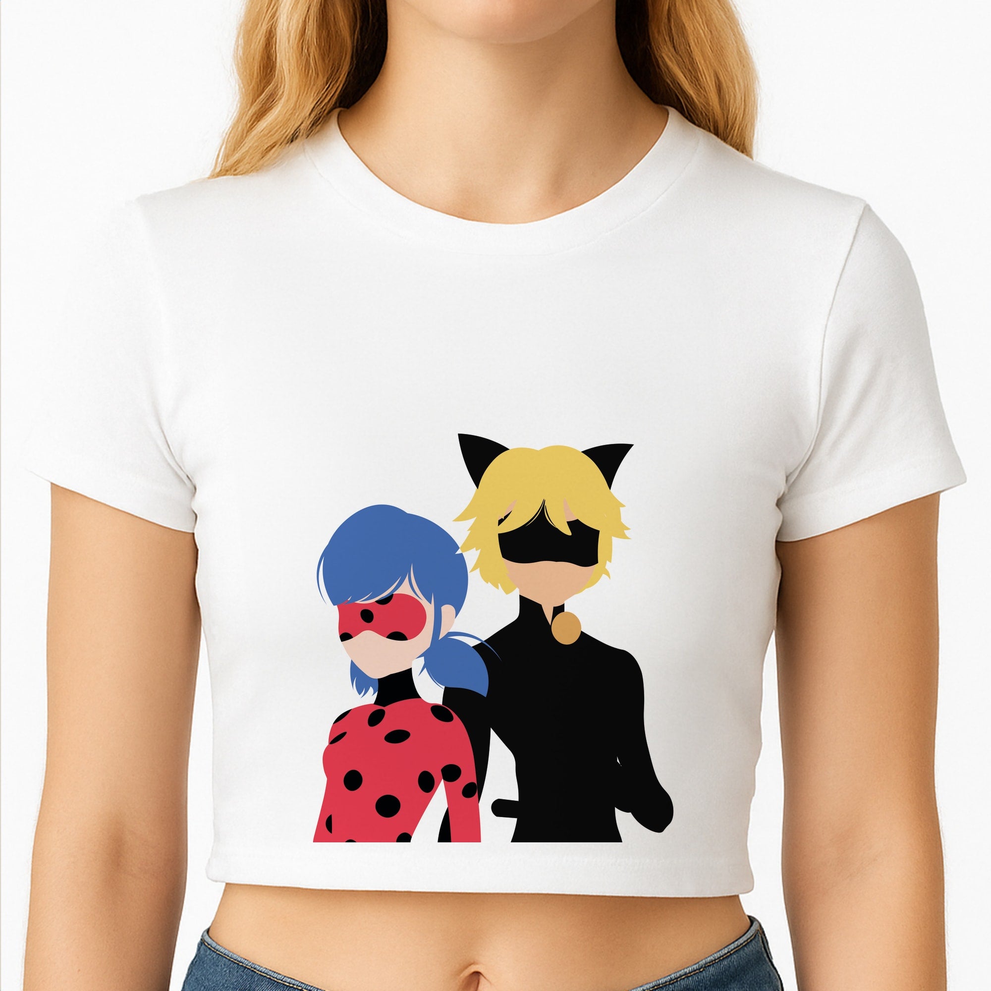 Red And Blue Crop Top