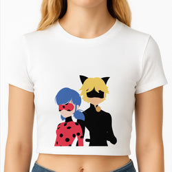 Red And Blue Crop Top