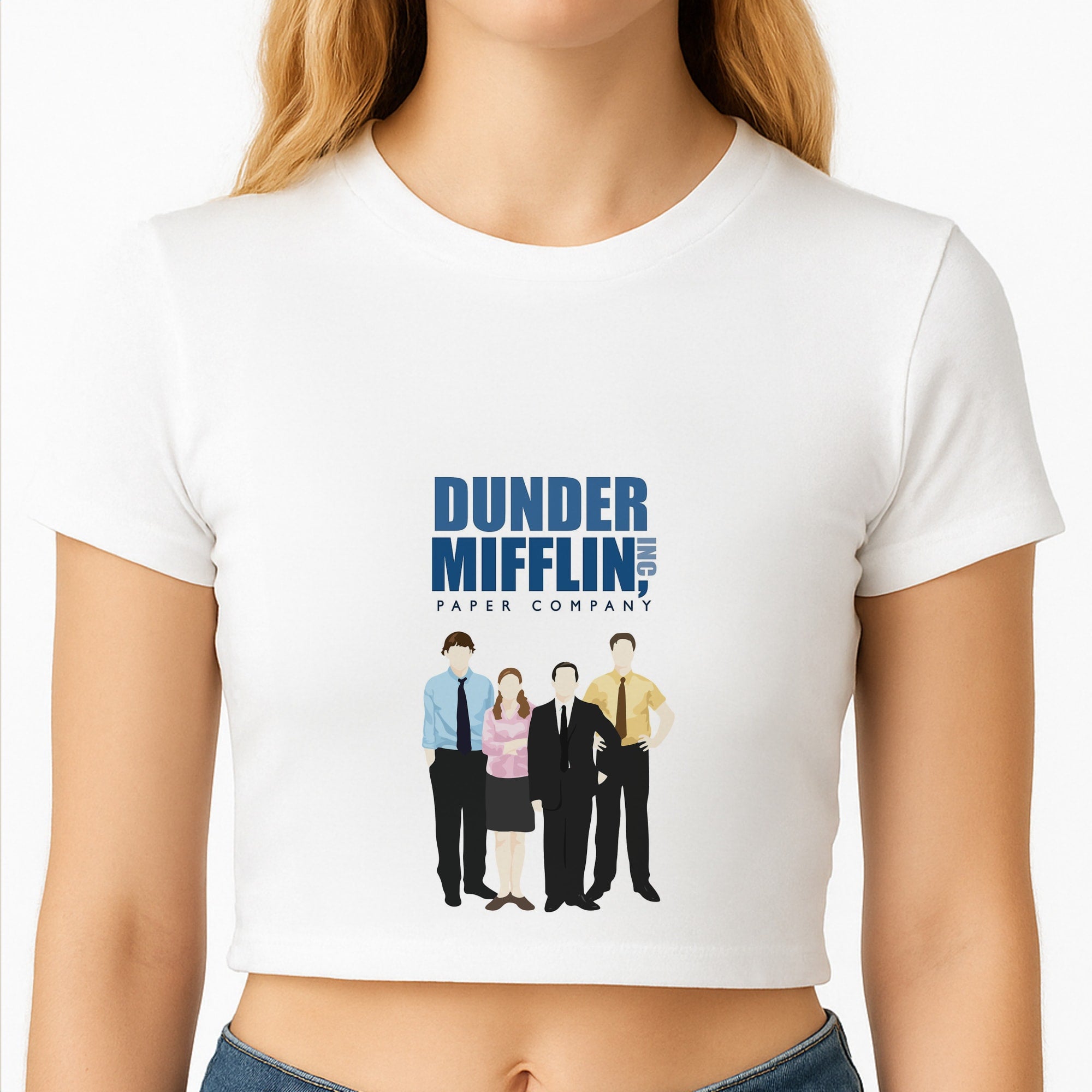 Office Cartoon - Dunder Mifflin Crop Top