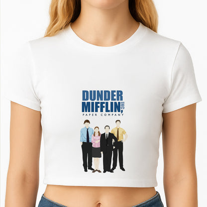 Office Cartoon - Dunder Mifflin Crop Top