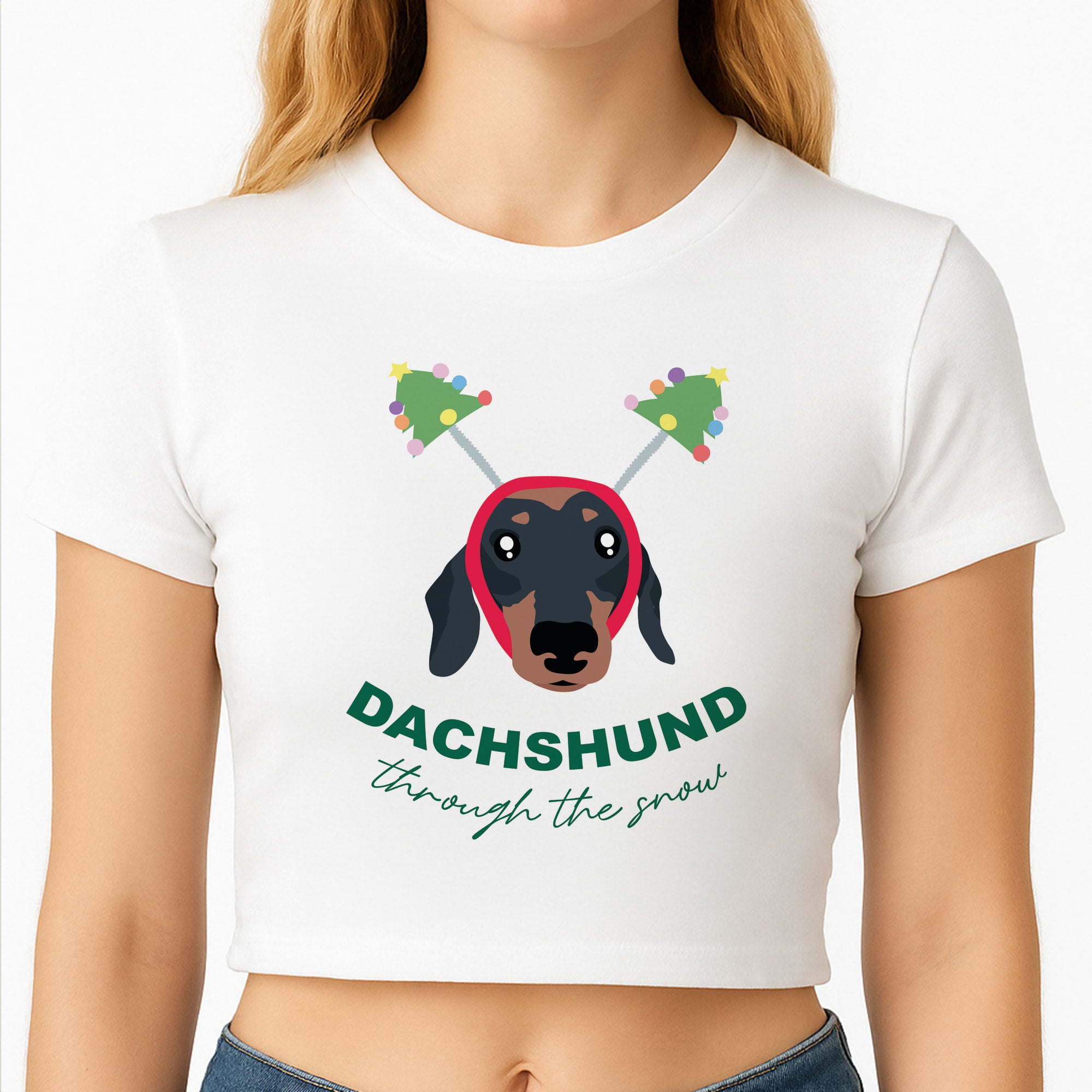 Dachshund Through The Snow Crop Top
