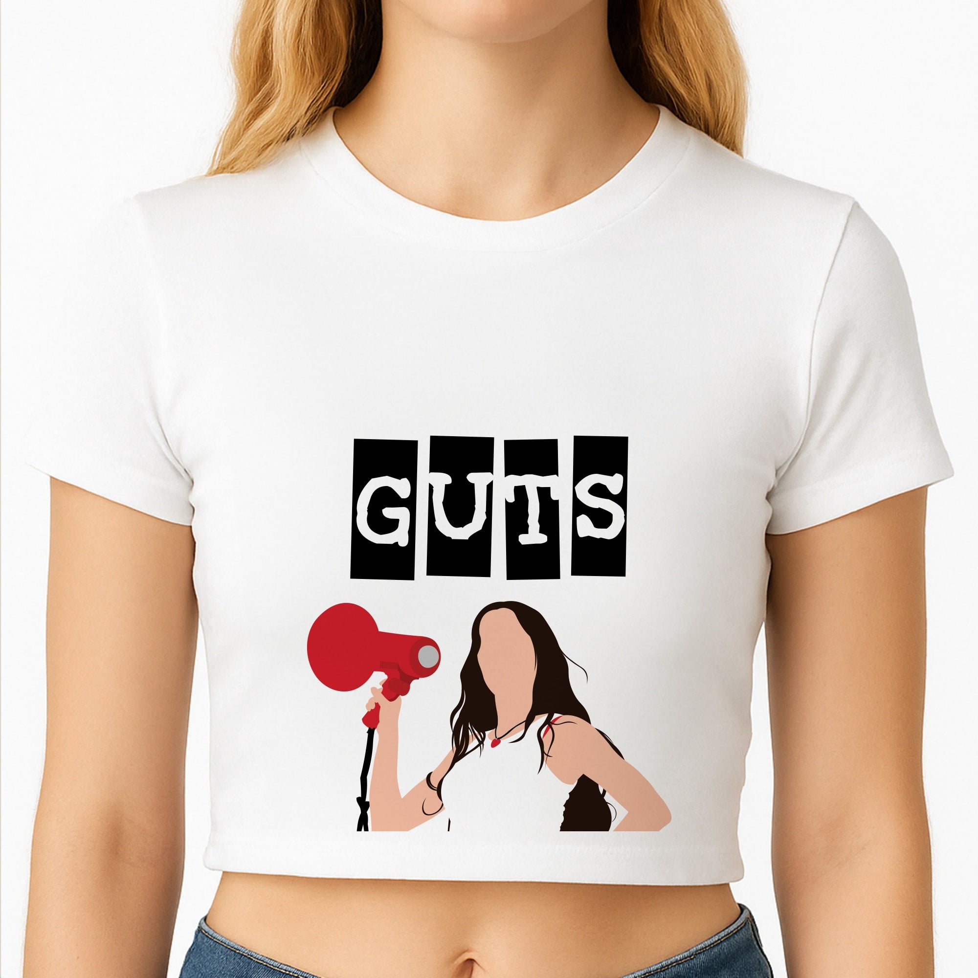 Olivia Red Megaphone Crop Top