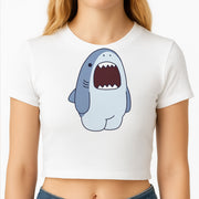 Chubby Shouting Shark Crop Top 2