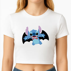 Vampire Alien Blue Halloween Crop Top