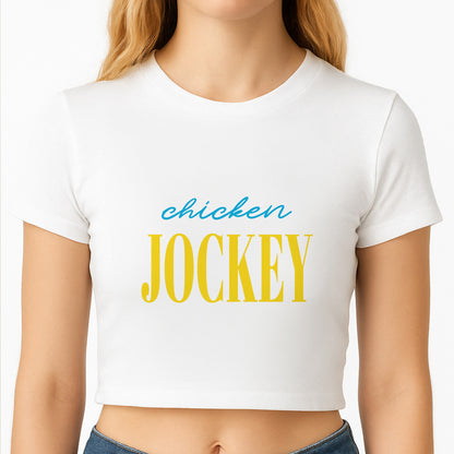 Chicken Jockey Blue Crop Top