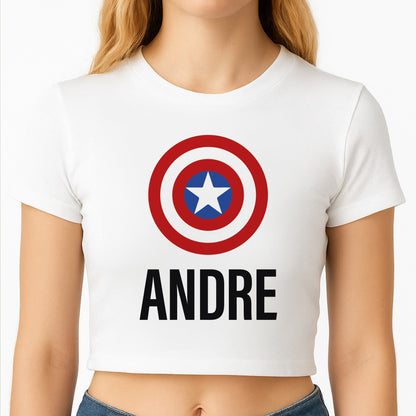 Captain America - Personalised Superhero Comic Crop Top