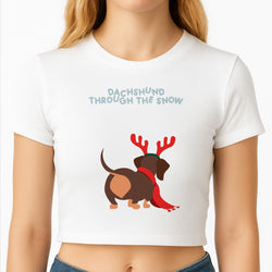 Dachshund Through The Snow - Christmas Crop Top