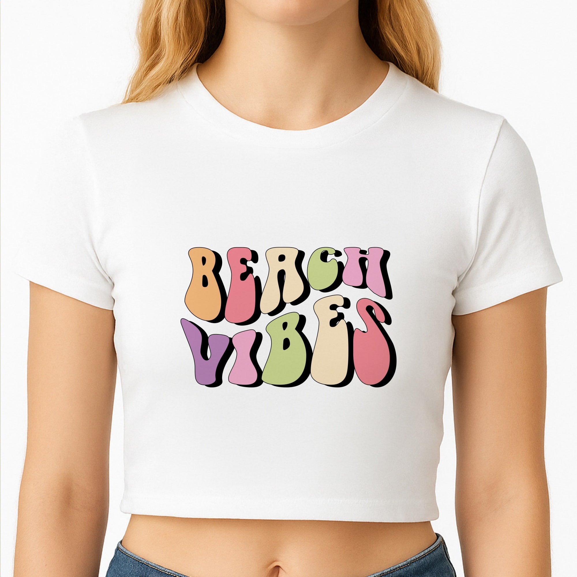 Pastel Beach Vibes Crop Top