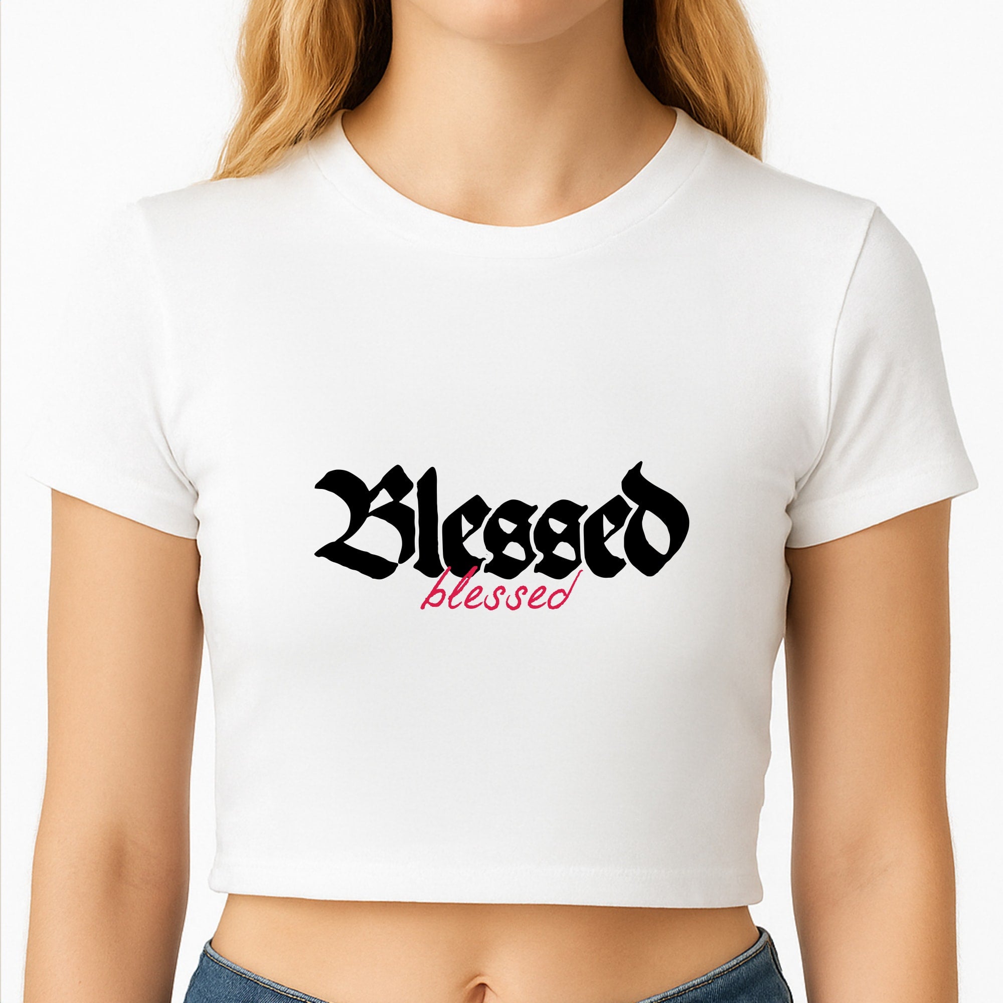 Glitter Blessed Crop Top