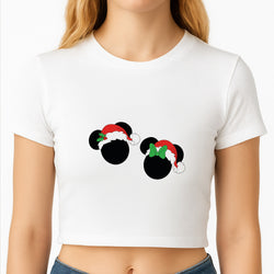 Festive Mice Christmas Crop Top