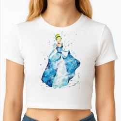 Watercolour Cinderella Fairytale Crop Top
