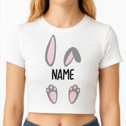 Grey Bunny Personalised Crop Top