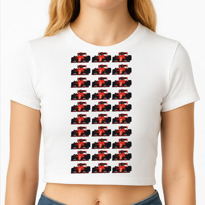 F1 Car Collage Crop Top