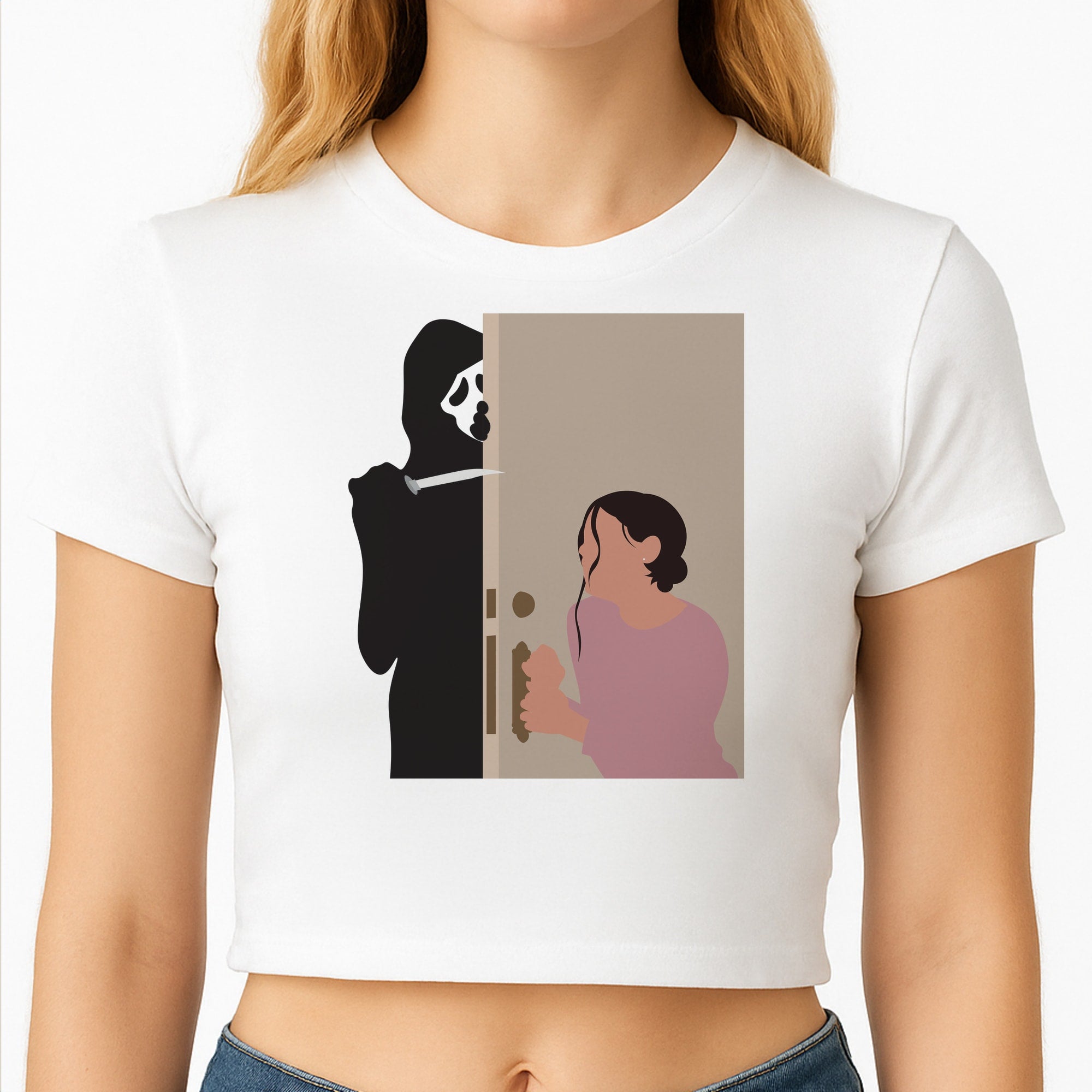 Tara And Ghostface - Scream Crop Top