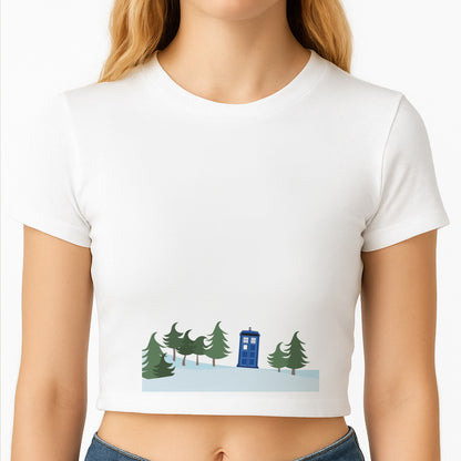 Christmas Tardis - Doctor Who Crop Top