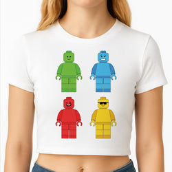 Bricks Figures Rainbow Crop Top