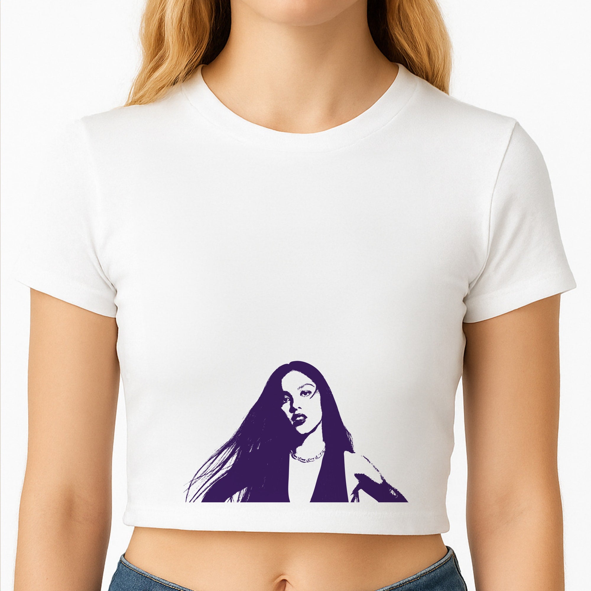 Stars And Butterflies Pattern Crop Top