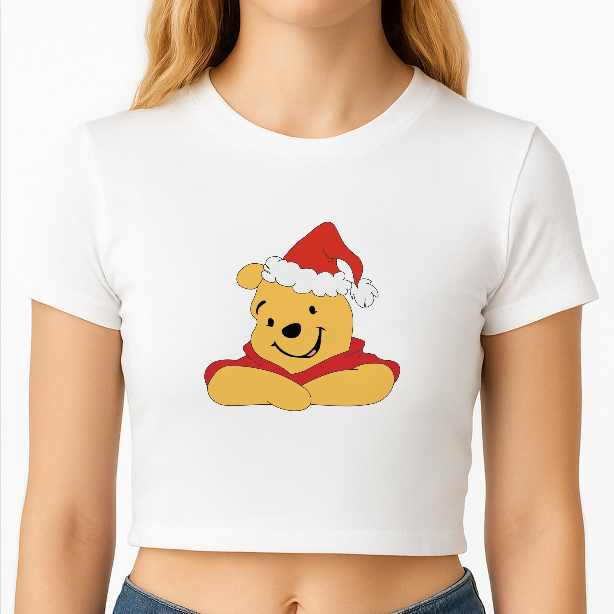 Winnie Pattern Christmas Crop Top