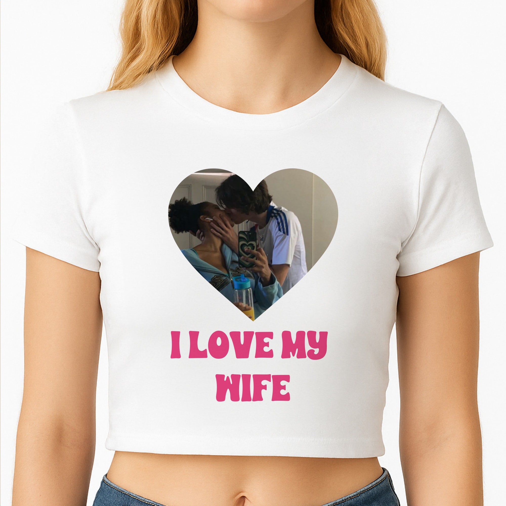 I Love My Wife - Personalised Couples Crop Top