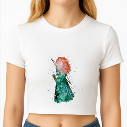Watercolour Princess Merida Brave Fairytale Crop Top