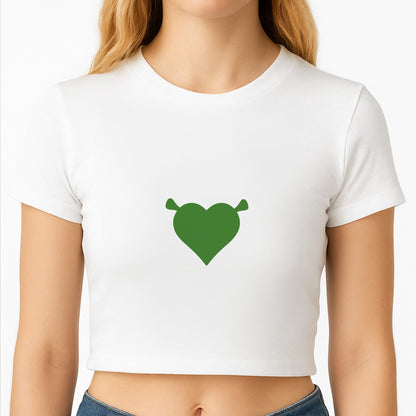 Green Ogre Heart Crop Top