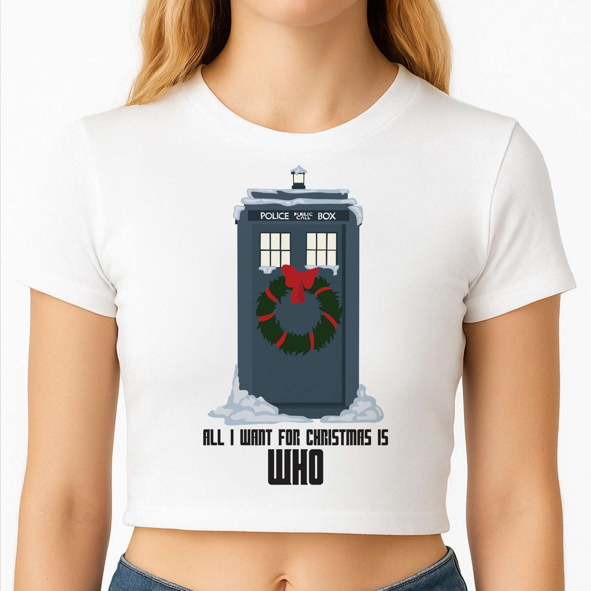 All I Want For Christmas Is Who - Doctor Who Crop Top