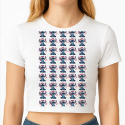 Stitch - Christmas Patterns Crop Top