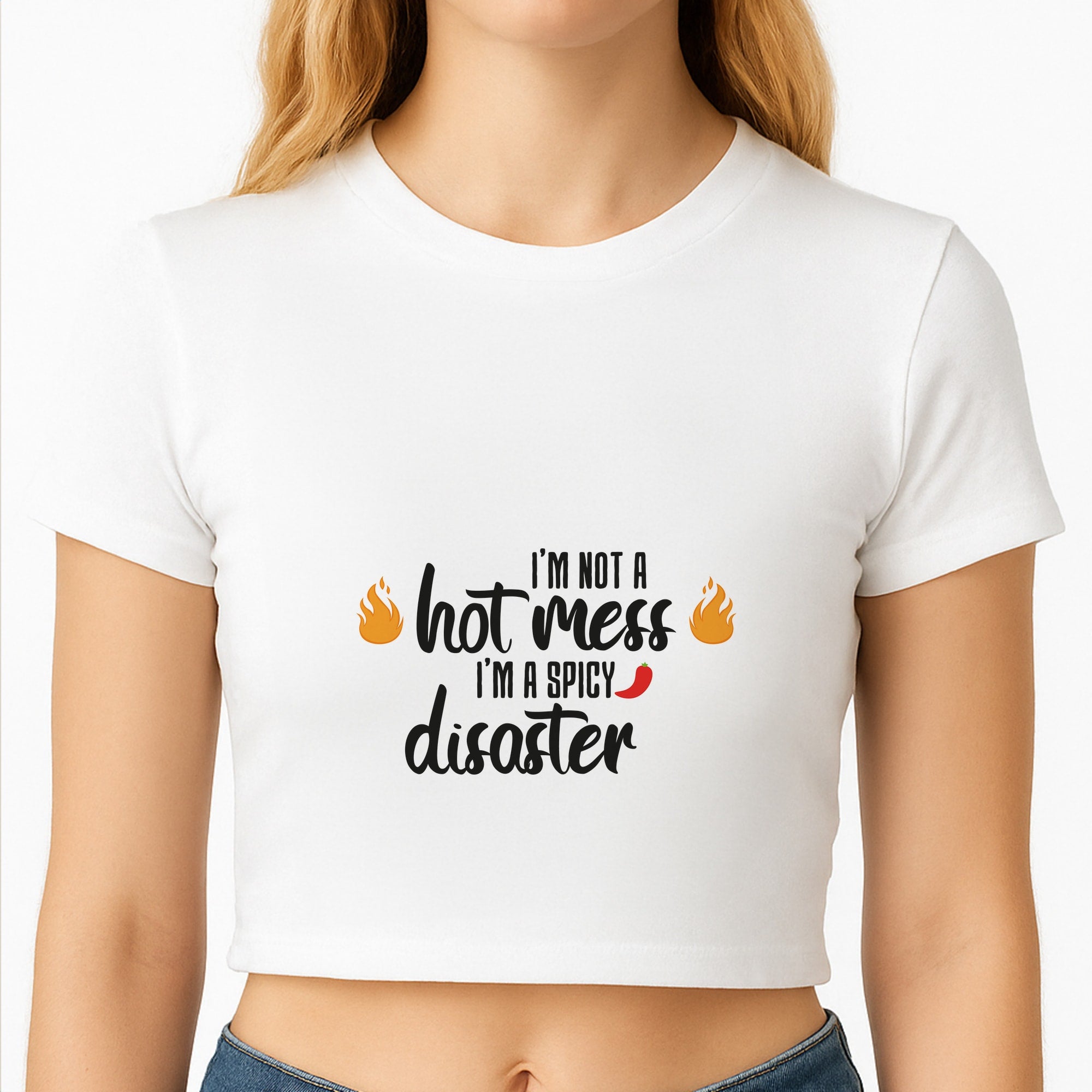 I'm A Spicy Disaster - Funny Quotes Crop Top