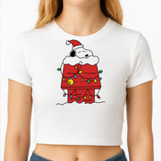 Christmas Cartoon Beagle Crop Top 2