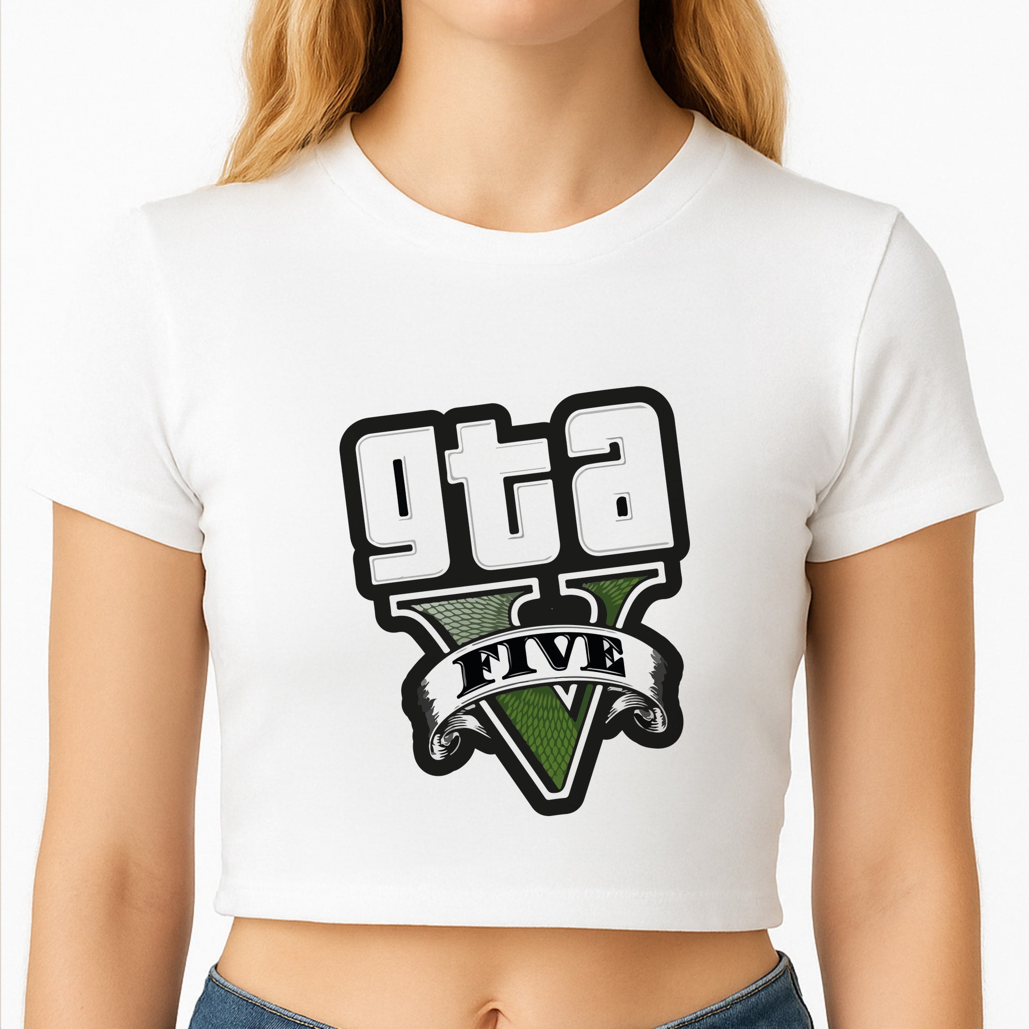 Green Five - Video Game Crop Top