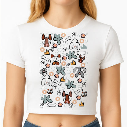 Bones and dogs - Dog Patterns Crop Top