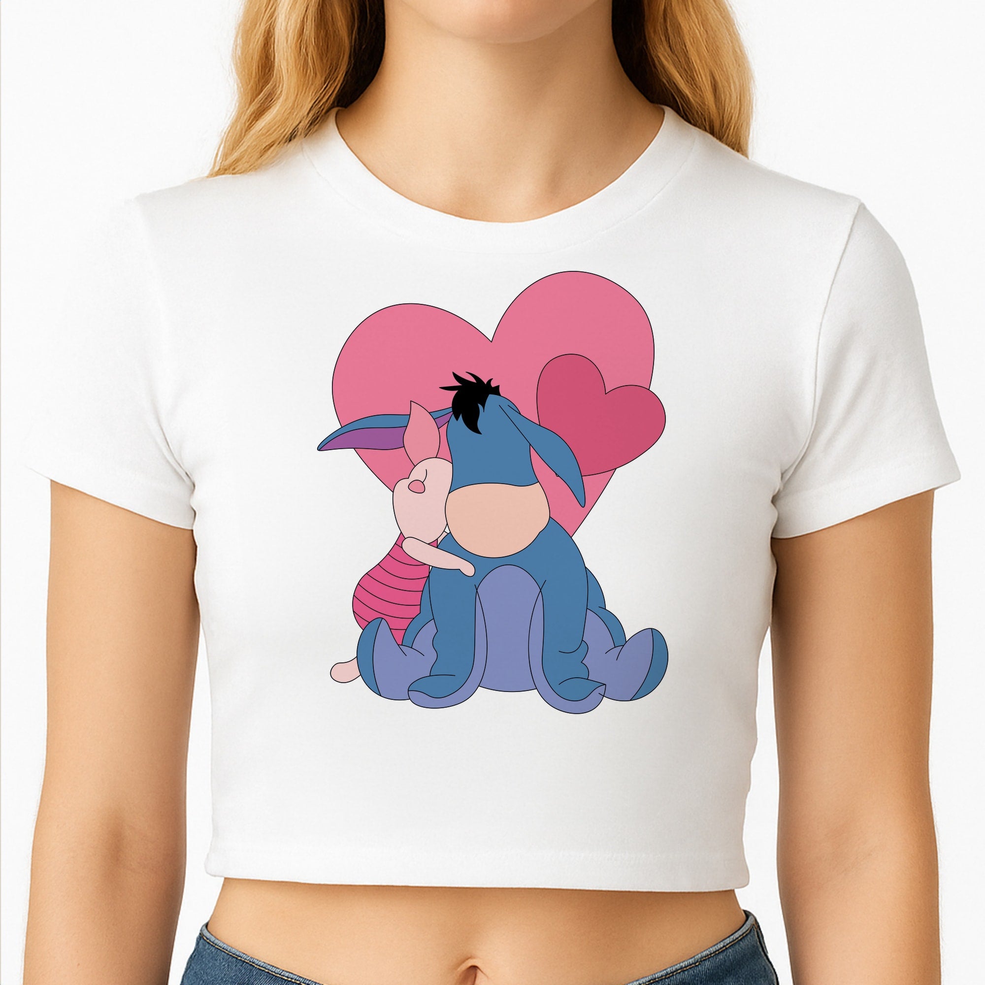 Donkey and Pig Valentine's Crop Top