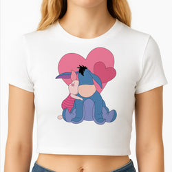 Donkey and Pig Valentine's Crop Top