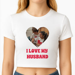 I Love My Husband - Personalised Couples Crop Top