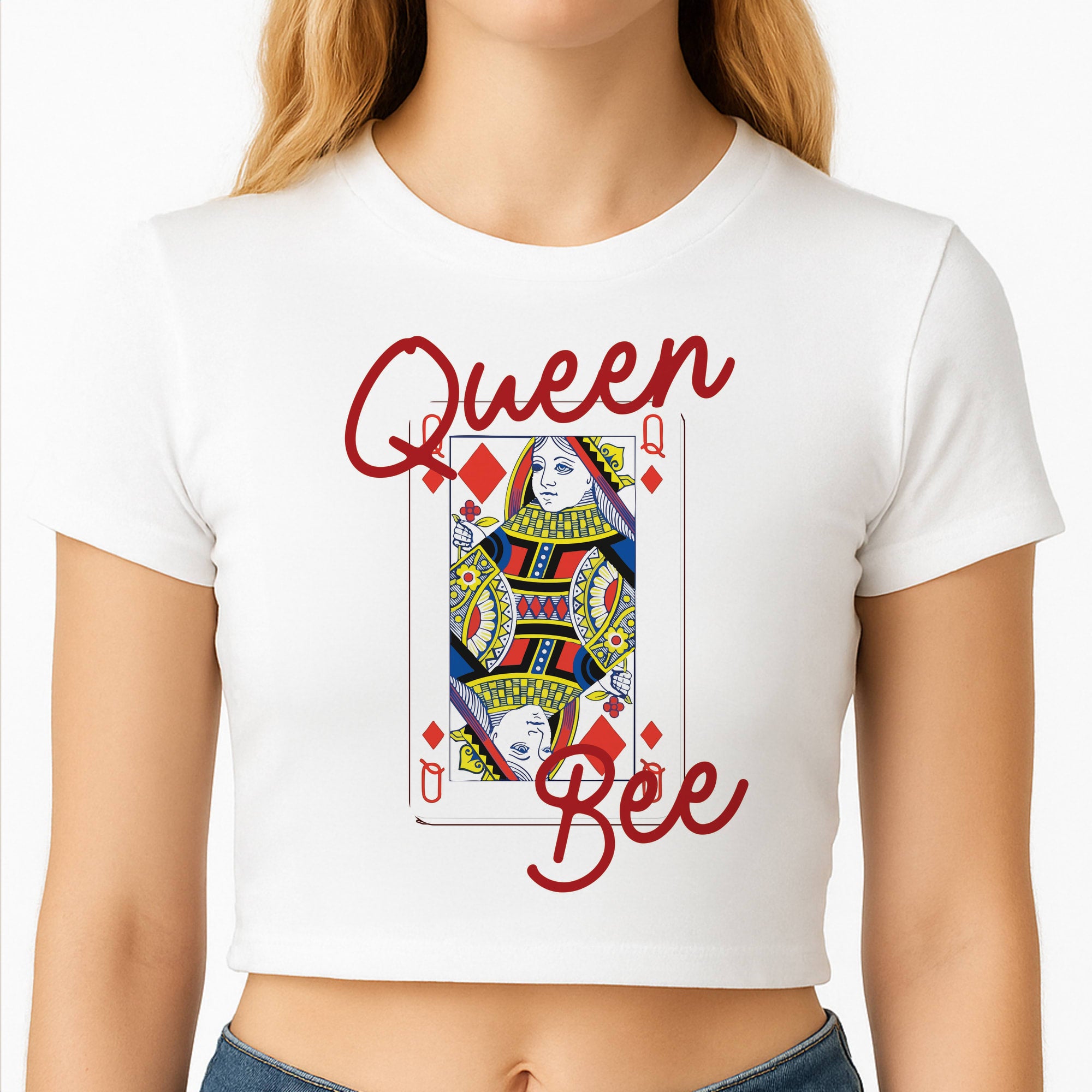 Queen Bee Playing Card Crop Top