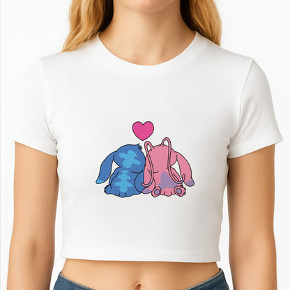 In Love - Pink Alien Crop Top