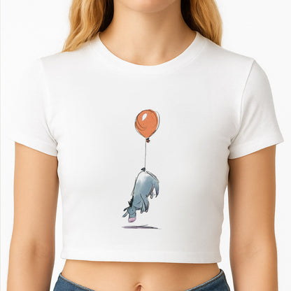 Donkey And His Balloon Crop Top