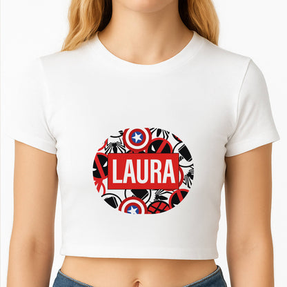 Collage - Personalised Superhero Comic Crop Top