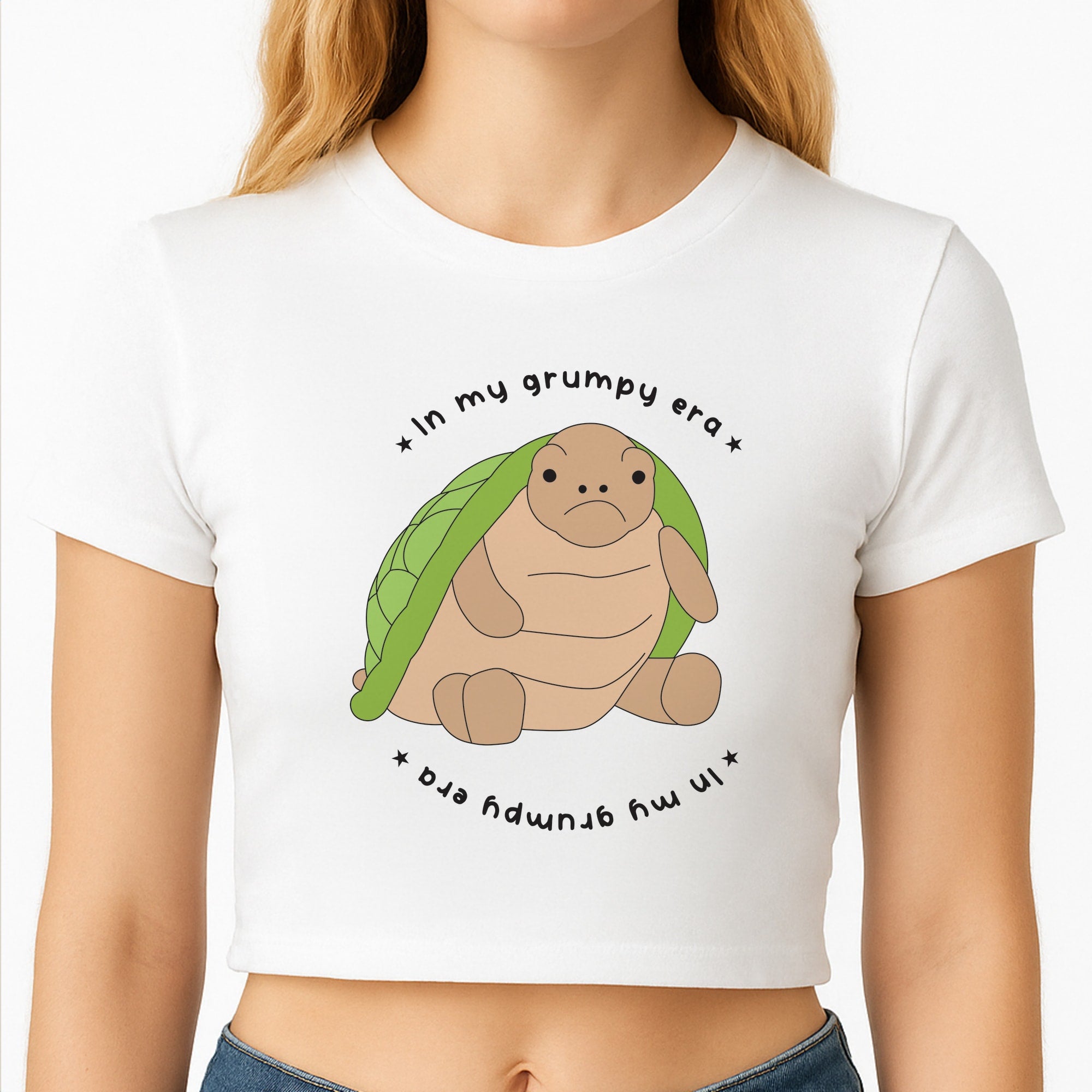 Grumpy Era Turtle Crop Top