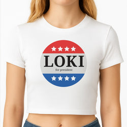 Loki For President Crop Top
