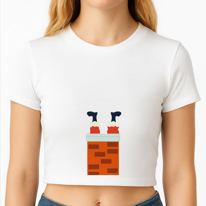 Santa Stuck In A Chimney - Christmas Crop Top