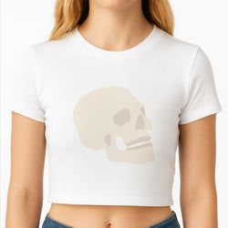 Skull Outline - Halloween Crop Top
